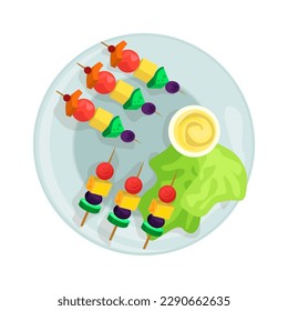 Canape illustration in color cartoon style. Editable vector graphic design.