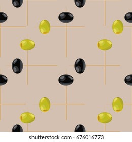 Canape with olives seamless pattern can be used for your design