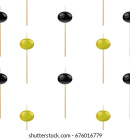 Canape with olives seamless pattern can be used for your design
