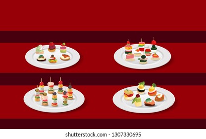 canape in the pate on the table