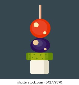 Canape snacks vector illustration.