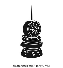 Canape vector icon.Black vector icon isolated on white background canape .