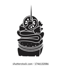 Canape vector icon.Black vector icon isolated on white background canape.