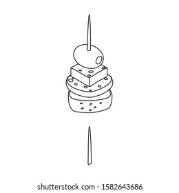 Canape vector icon.Line vector icon isolated on white background canape .