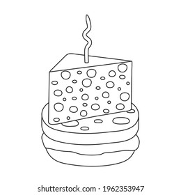 Canape vector outline icon. Vector illustration food appetizer on white background. Isolated outline illustration icon of canape .