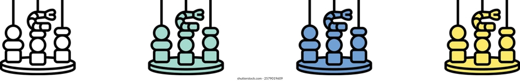canapes icon. Outline, Green, Blue and Yellow Style Design Isolated On White Background