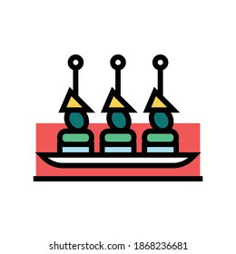 canapes snack color icon vector. canapes snack sign. isolated symbol illustration