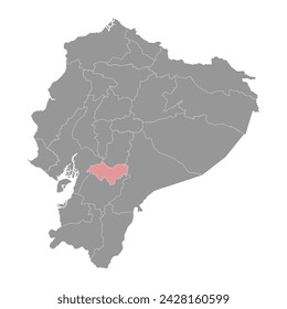 Canar Province map, administrative division of Ecuador. Vector illustration.