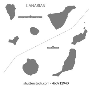 Canarias Spain Map in grey