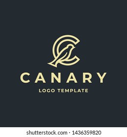 CANARY BIRD WITH C LETTER LOGO TEMPLATE svg
