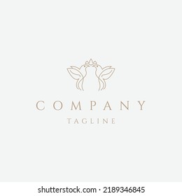 Canary bird line logo design template flat vector