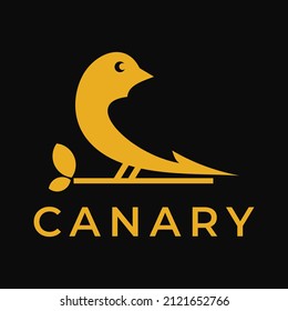 Canary Bird Logo Design Vector