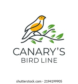 Canary Bird Simple Line Style Modern Logo Template