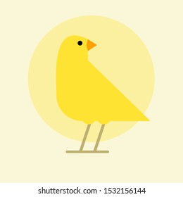 canary bird vector icon in flat style.