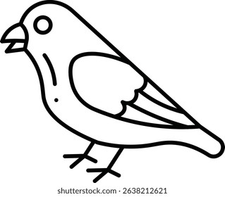 Canary bird vector, line icon, design 
