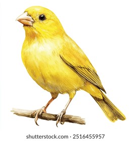 canary bird watercolor clipart illustration isolated