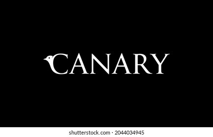 Canary Bird Wordmark Text Creative Lettering Typography Logo Design Inspiration 