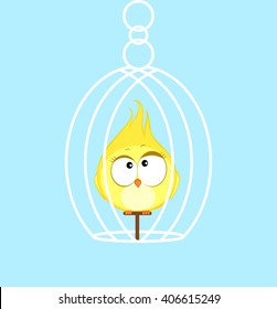 Canary. Cartoon bird Vector illustration eps 10