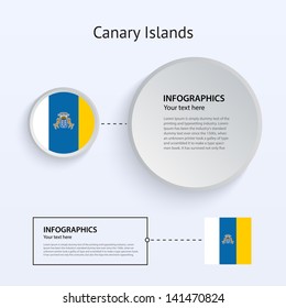 Canary Islands Country Set of Banners on gray background for Infographic and Presentation. Vector illustration.