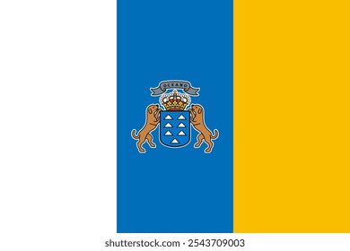 A bandeira das Ilhas Canárias representa a rica história e cultura desta região autônoma espanhola. Conhecido por suas belas paisagens, patrimônio diversificado e tradições únicas