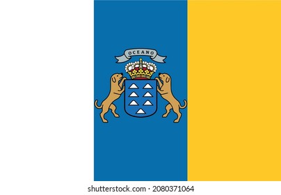 Canary Islands flag vector icon