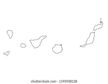 Canary islands outline map country shape island Spain