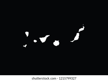 Canary Islands outline map country shape state borders