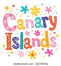 Canary Islands vector lettering decorative type