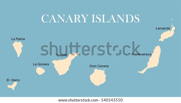 Canary Islands Vector Map Stock Vector (Royalty Free) 540543550