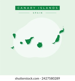 Canary Islands vector map silhouette, high detailed illustration isolated on white background.