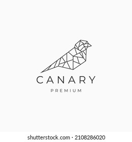 Canary line art logo vector icon design template