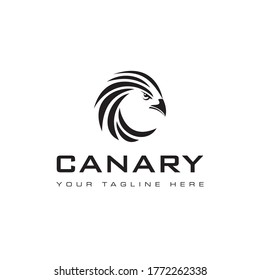 canary logo, creative abstract head canary , initial c vector