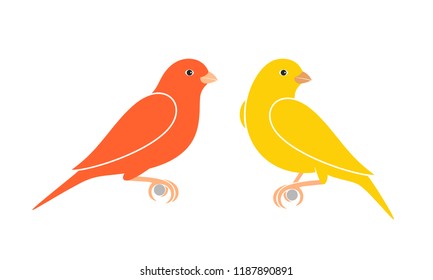 Canary logo. Isolated canary on white background


