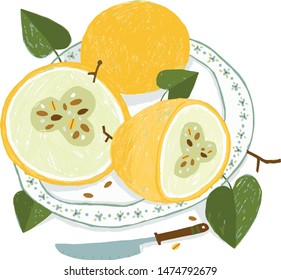 Canary melon on a plate