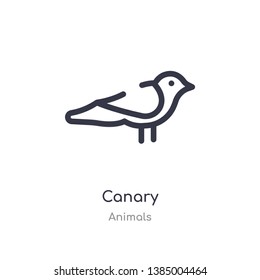 canary outline icon. isolated line vector illustration from animals collection. editable thin stroke canary icon on white background