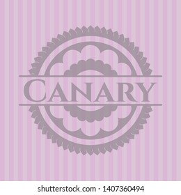 Canary realistic pink emblem. Vector Illustration. Detailed.