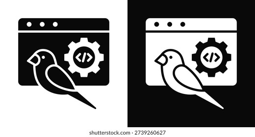 Canary Release Icon White And Black Background Style