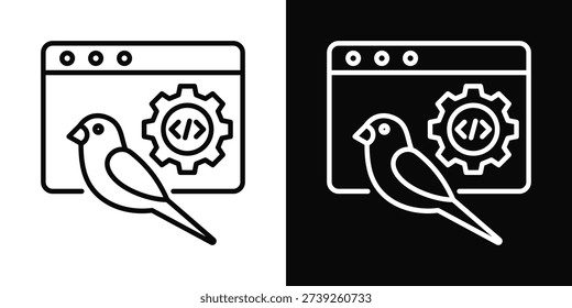 Canary Release Icon White And Black Background Style