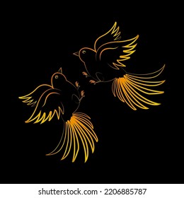 canary vector icon with gold stripes and black background