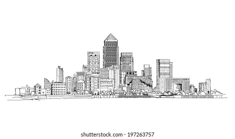 Canary Wharf business aria, London, Sketch collection