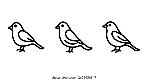 canary-bird outline or line icon design bundle.