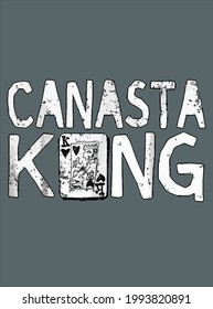 Canasta King Fun Card Game design vector illustration for use in design and print poster canvas