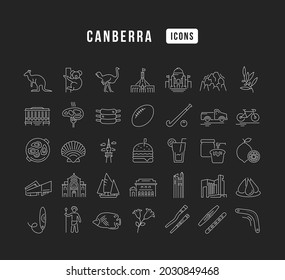 Canberra. Collection of perfectly thin icons for web design, app, and the most modern projects. The kit of signs for category Countries and Cities.