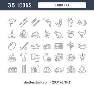 Canberra. Collection of perfectly thin icons for web design, app, and the most modern projects. The kit of signs for category Countries and Cities. svg