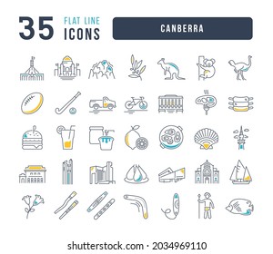 Canberra. Collection of perfectly thin icons for web design, app, and the most modern projects. The kit of signs for category Countries and Cities.