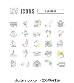 Canberra. Collection of perfectly thin icons for web design, app, and the most modern projects. The kit of signs for category Countries and Cities.