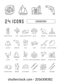 Canberra. Collection of perfectly thin icons for web design, app, and the most modern projects. The kit of signs for category Countries and Cities.