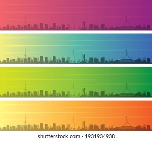Canberra Multiple Color Gradient Skyline Banner