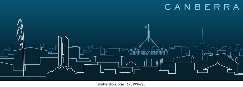 Canberra Multiple Lines Skyline and Landmarks