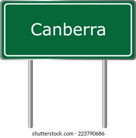 Canberra road sign green vector illustration, road table